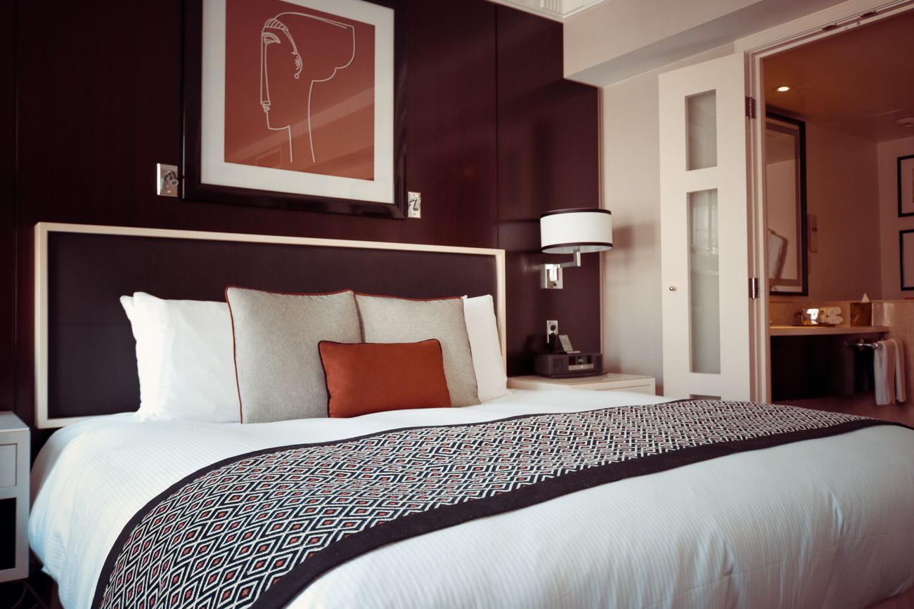 Master bedroom interior in a PrefabHomes modular residence