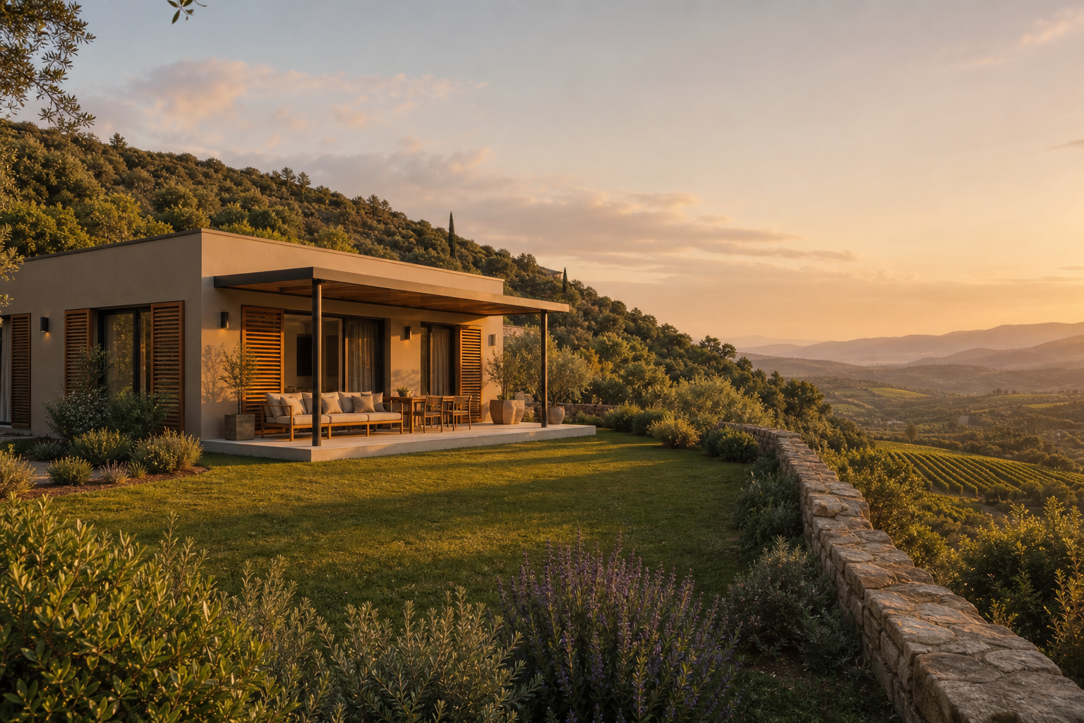 Polemi Bungalow — steel frame prefab home in Polemi, Paphos