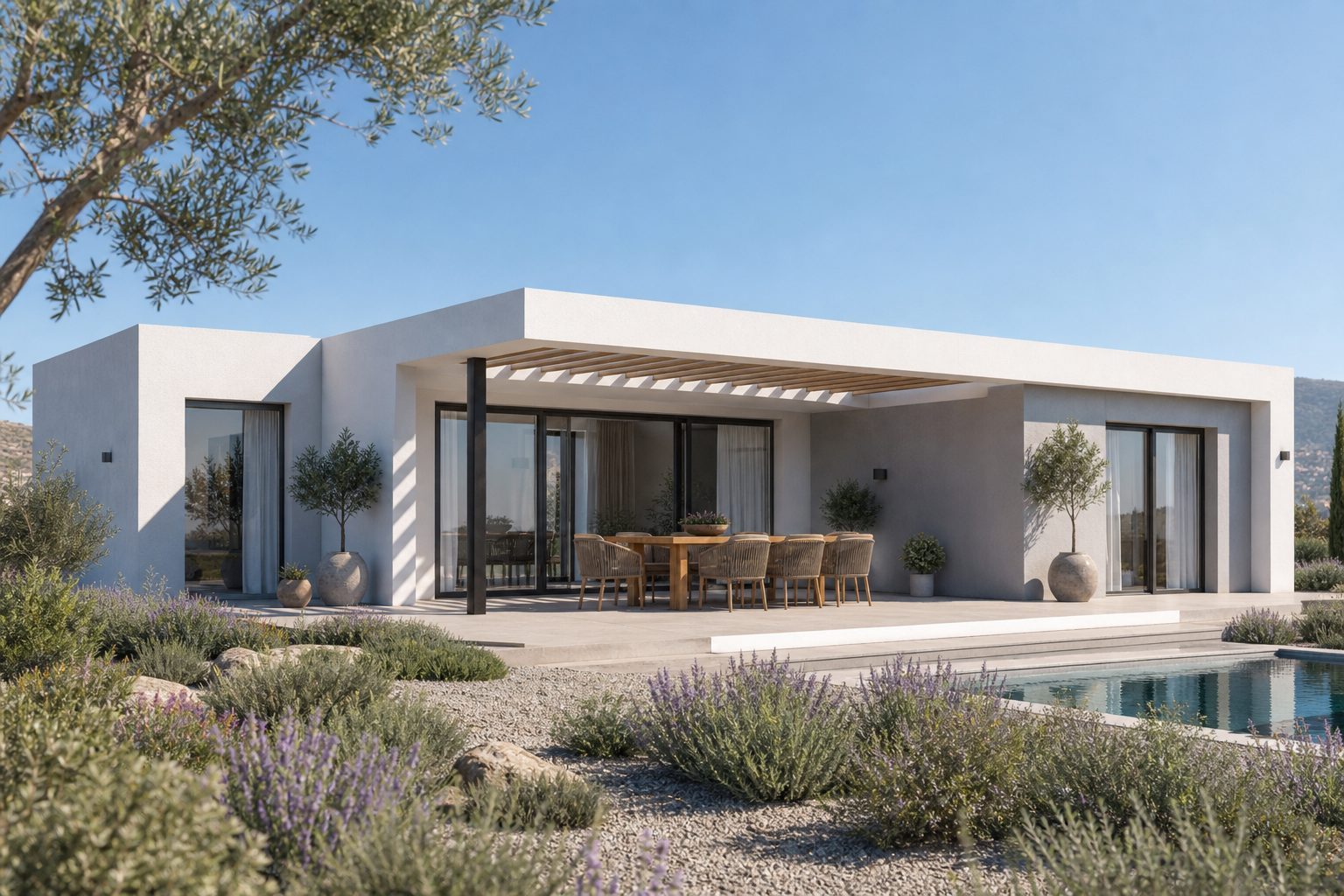 SF106 — 3-bedroom μονώροφο prefab home, Cyprus